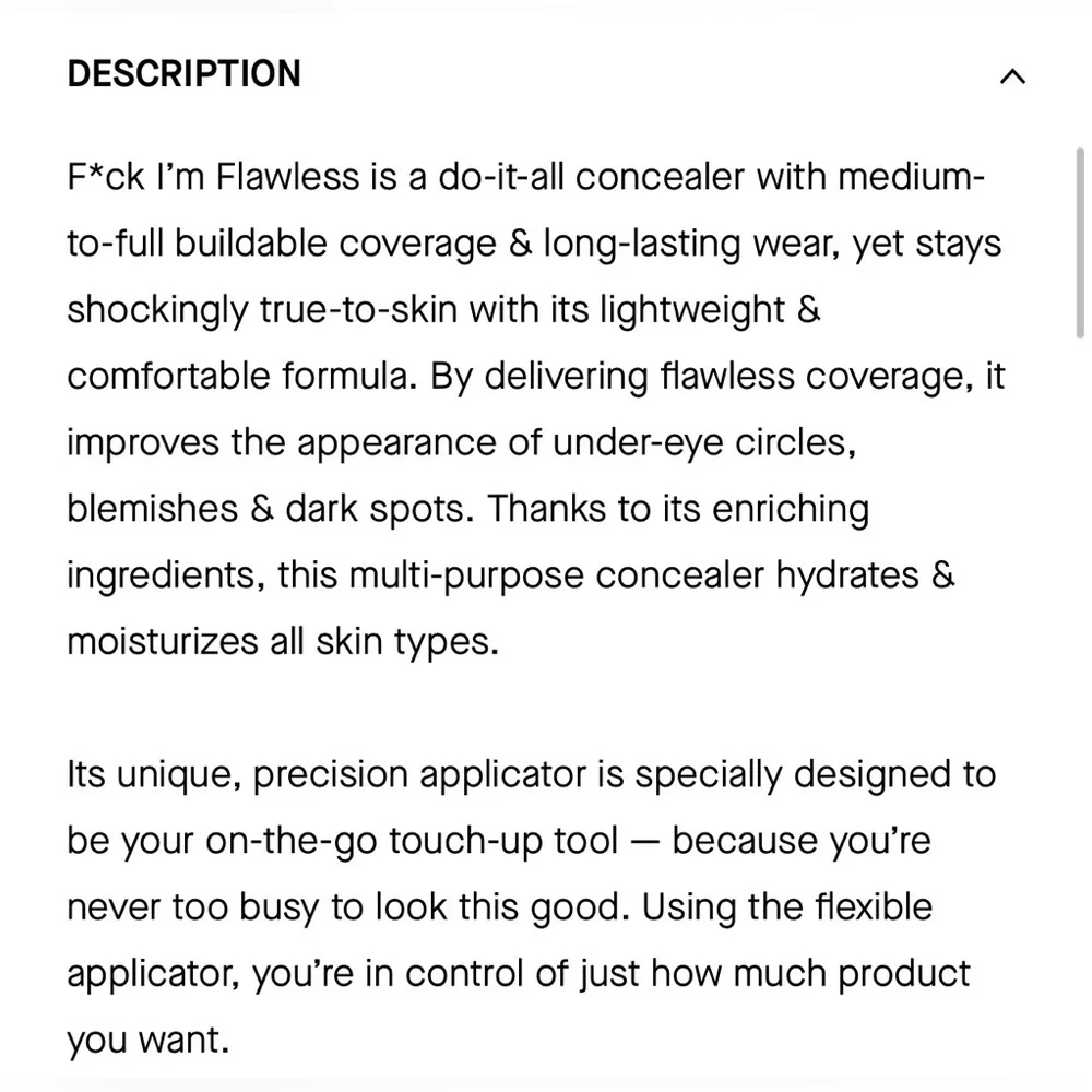 NIB IL MAKIAGE F*CK I’M FLAWLESS Multi-Use Perfecting Concealer in Shade 3.5
